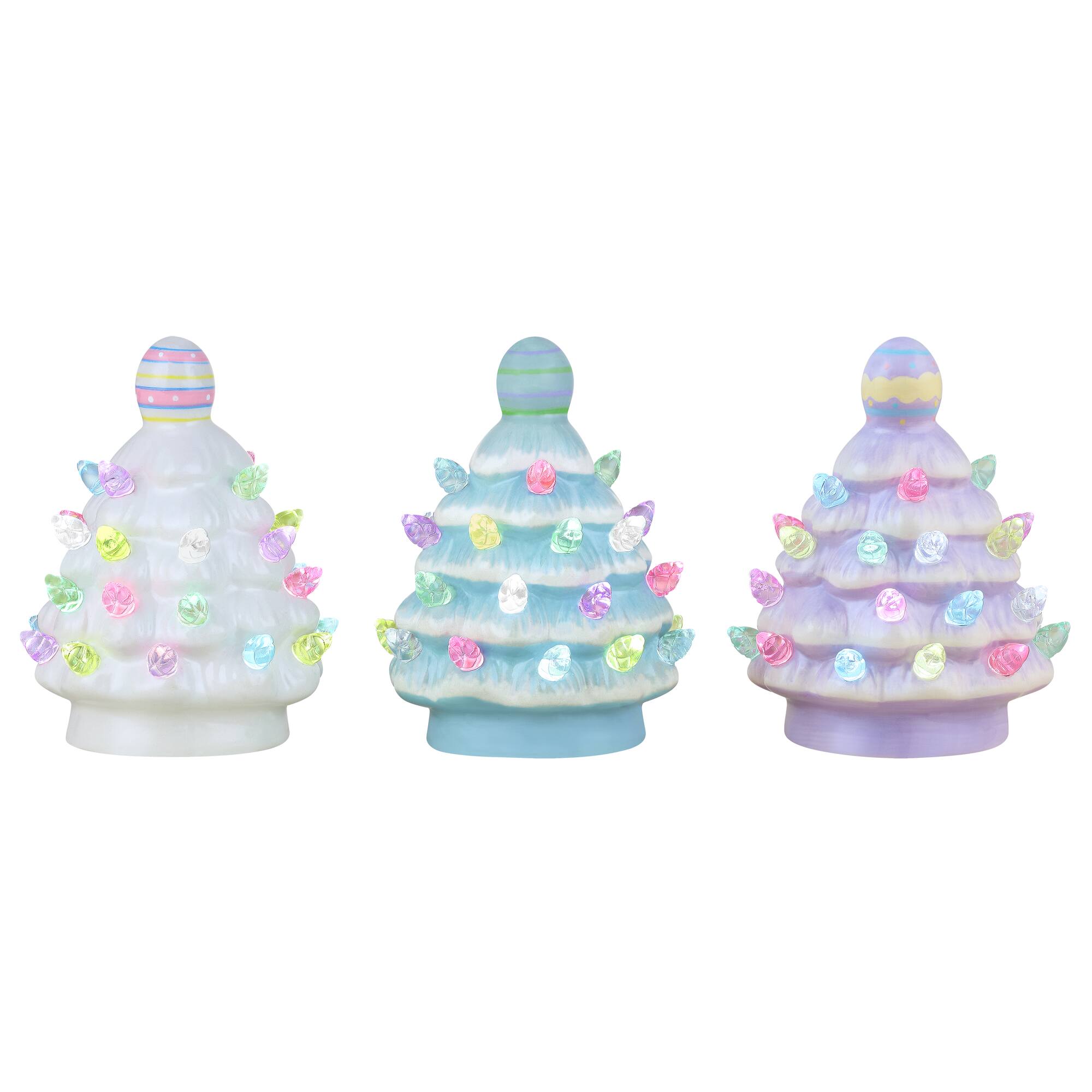 Mr. Cottontail 4" Ceramic Easter Trees Set